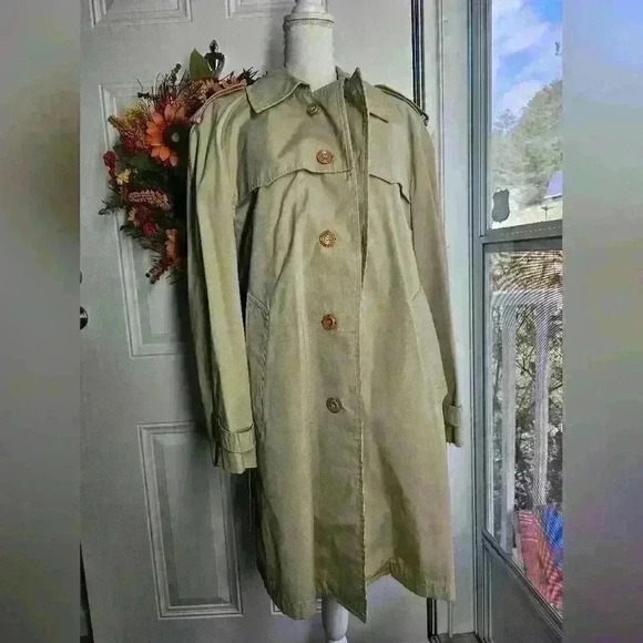 Vintage Mens Smuggler coat jacket Trench Coat khaki size 40 - Picture 1 of 4